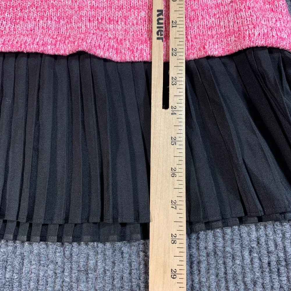 DKNY Sweater Dress Girls Medium Pink Short Sleeve Spell Out Cotton Blend Flare - Picture 14 of 14